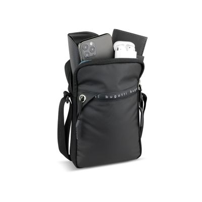 Сумка через плечо BUGATTI Blanc Delight, чёрная, нейлон RPET600D/тарпаулин/полиэстер, 16х4х23 см-3