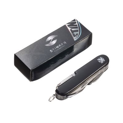 Нож перочинный Stinger, 89 мм, 15 функций, материал рукояти: АБС-пластик (чёрный)-5