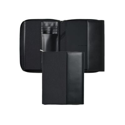 Папка для конференций А4 Advance. Hugo Boss, темно-серый/черный-0