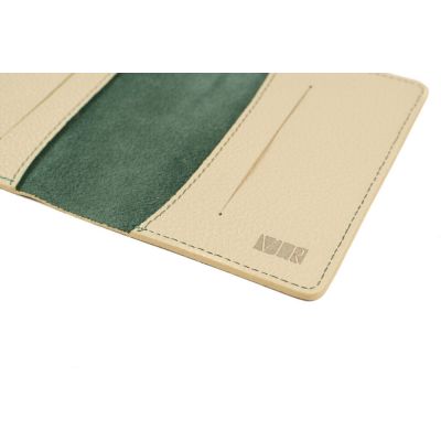 Обложка для паспорта Valerie Concept PSC4, зеленый/бежевый-3