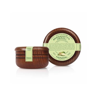 Крем для бритья Mondial BERGAMOTTO NEROLI с ароматом бергамота и нероли, деревянная чаша, 140 мл-0