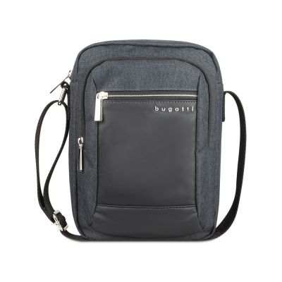 Сумка наплечная мужская BUGATTI Sera, антрацитовая, полиэстер, 21х6х26,5 см-1
