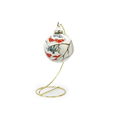 Шар Новогодний Рябинушка надглазурная авторская роспись-0