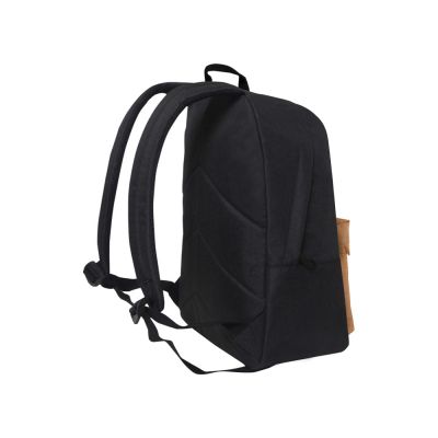 Рюкзак TORBER GRAFFI, черный с карманом коричневого цвета, полиэстер меланж, 42 х 29 x 19 см-2