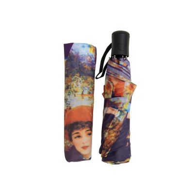 Набор: платок, складной зонт Ренуар. Терраса, синий/желтый-2