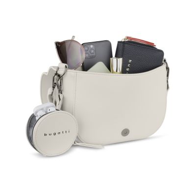 Сумка наплечная женская BUGATTI Almata, с кошельком, бежевая, полиуретан, 27х6х18,5 см-8