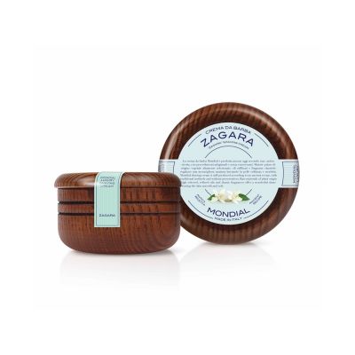 Крем для бритья Mondial ZAGARA с ароматом флёрдоранжа, деревянная чаша, 140 мл-0