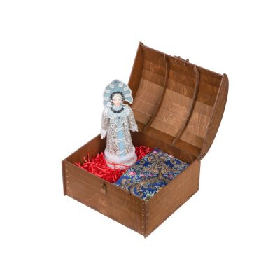 Подарочный набор Новогоднее настроение: кукла-снегурочка, платок-1