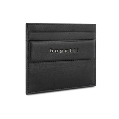 Портмоне для кредитных карт BUGATTI НОМ | NOME, с защитой данных RFID, черное, натуральная воловья кожа, 10,2х0,3х8,2 см-0