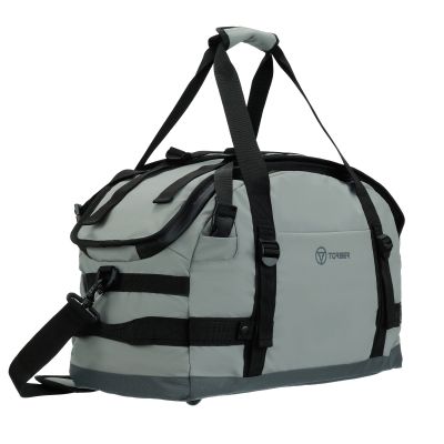Сумка спортивная TORBER РИТМ, серый, полиэстер 900D с PU покрытием, 55 х 33 х 25 см, 45 л-3