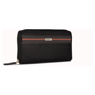 Кошелек Mano Don Leonardo, с RFID защитой, натуральная кожа в черном цвете, 19 х 2 х 10,5 см-1