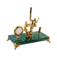 Настольный прибор Скважина, зеленый/золотистый