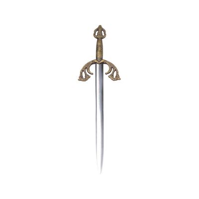 Нож на подставке Сэр Ланселот, серебристый/золотистый/красное дерево-1