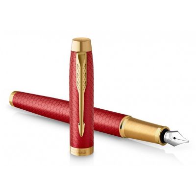 Перьевая ручка Parker IM Premium F318  Red GT, перо: F, цвет чернил: blue, в подарочной упаковке.-2