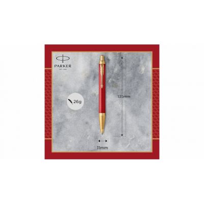 Шариковая ручка Parker IM Premium K318  Red GT, стержень: M, цвет чернил: blue, в подарочной упаковке.-3