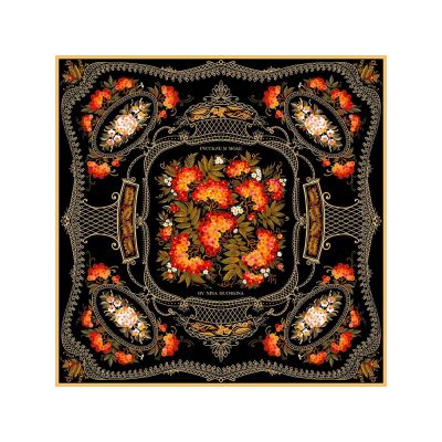 Платок Тагильский поднос, черный-0