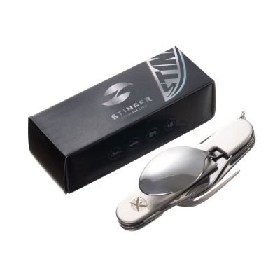 Нож перочинный Stinger, 109 мм, 8 функций, материал рукояти: нержавеющая сталь (серебристый)-5