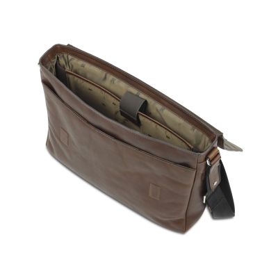 Сумка через плечо Mano Don Valentino, натуральная кожа в коричневом цвете, 36,5 х 30 х 8 см-5