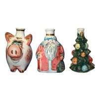 Подарочный набор из 3 шт. мини-штофов по 0,05л (цветной с золотом)