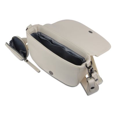 Сумка наплечная женская BUGATTI Almata, с кошельком, бежевая, полиуретан, 27х6х18,5 см-2