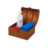 Подарочный набор: кукла фарфоровая, плед флисовый, синий