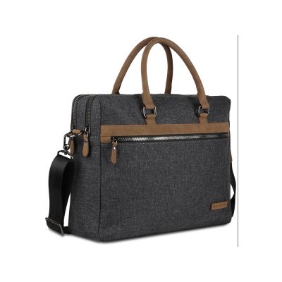 Портфель мужской BUGATTI Luce 15'', серый, полиэстер, 40х10х31,5 см-0