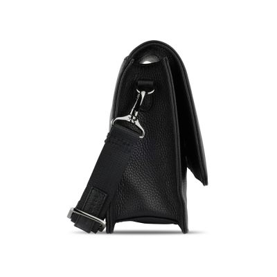 Сумка через плечо женская BUGATTI Elsa, чёрная, воловья кожа/полиэстер, 25х8,5х20 см-3