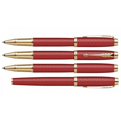 Ручка роллер Parker IM Premium T318  Red G, стержень: F, цвет чернил: black, в подарочной упаковке.-4