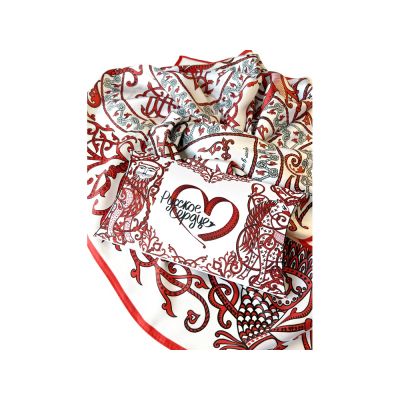 Платок Русское сердце 100% шёлк-6