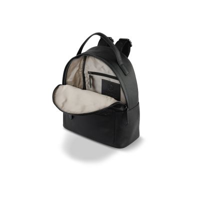 Рюкзак женский BUGATTI Bella, чёрный, воловья кожа/полиэстер, 24,5х12х27 см-3