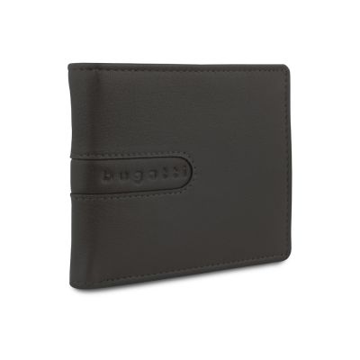 Портмоне BUGATTI Bomba, с защитой данных RFID, коричневое, кожа/полиэстер, 12х2х9,5 см-0