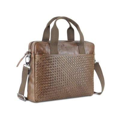 Сумка Mano Don Luca, натуральная кожа в коньячном цвете, 37 х 27 х 6 см-2