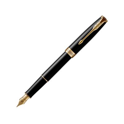 Перьевая ручка Parker Sonnet Black Lacquer GT, перо: F или М , цвет чернил: black, в подарочной упаковке-0