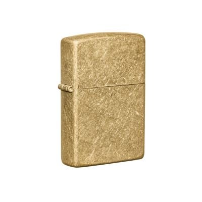 Зажигалка ZIPPO Classic с покрытием Tumbled Brass, латунь/сталь, золотистая, матовая, 38x13x57 мм-0