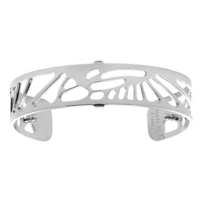 Браслет-бэнгл из латуни с гальваническим покрытием белым родием и серебром, 14мм-2