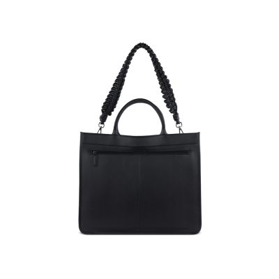 Сумка-тоут женская BUGATTI Daphne, чёрный цвет, воловья кожа/полиэстер, 41х15х34,5 см-3