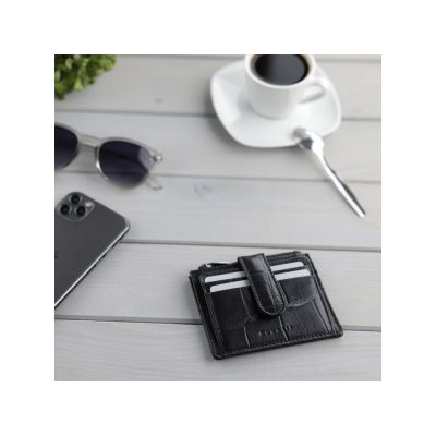 Портмоне для кредитных карт BUGATTI Nevio, чёрный, воловья/полиэстер, 12,5х2,5х9,3 см-5