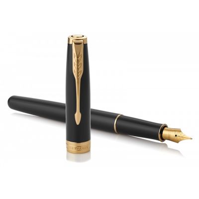 Перьевая ручка Parker Sonnet Black Lacquer GT, перо: F или М , цвет чернил: black, в подарочной упаковке-2