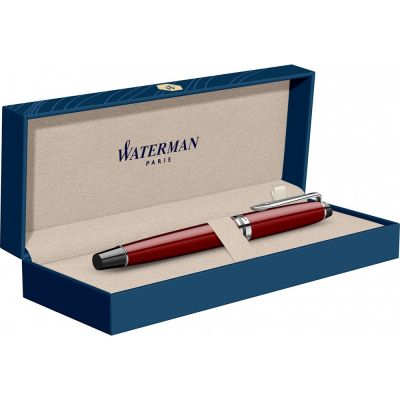 Ручка-роллер Waterman Expert Dark Red Lacquer CT Black, стержень: Fblk-4
