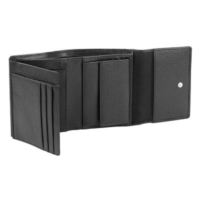 Кошелёк женский BUGATTI Linda, чёрный, натуральная воловья кожа, 12х3х9,5 см-1