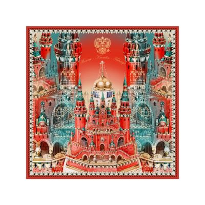 Платок Кремль - Москва - Фаберже-0