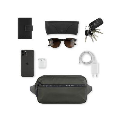 Сумка на пояс BUGATTI Blanc, оливковая, тарпаулин/полиэстер, 26х5,5х13,5 см-6