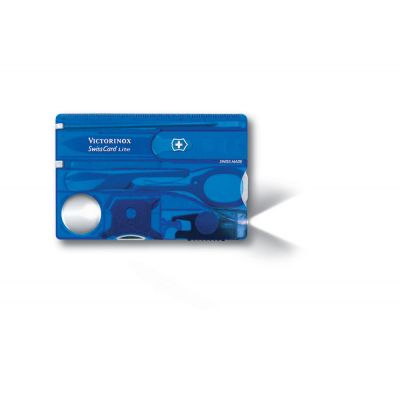 Швейцарская карточка VICTORINOX SwissCard Lite, 13 функций, полупрозрачная синяя-0