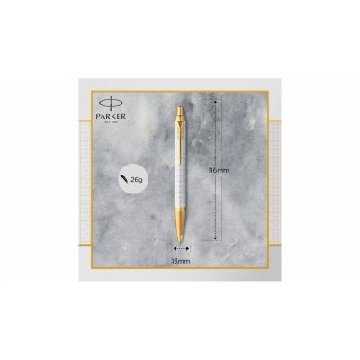 Шариковая ручка Parker IM Premium K318  Pearl GT, стержень: M, цвет чернил: blue, в подарочной упаковке.-3