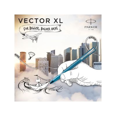 Ручка-роллер Parker Vector XL Teal CT, цвет чернил black, стержень: F, в подарочной упаковке.-15