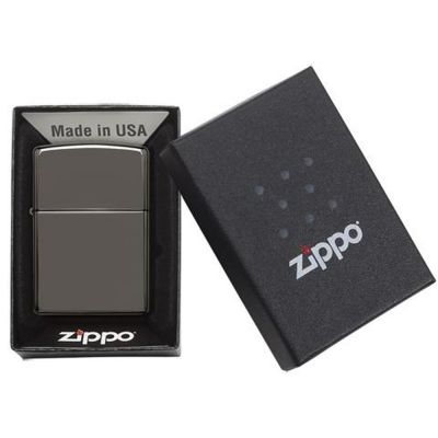 Зажигалка ZIPPO Classic с покрытием Black Ice, латунь/сталь, чёрная, глянцевая, 38x13x57 мм-5