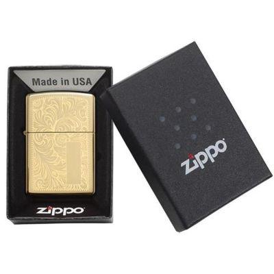 Зажигалка ZIPPO Venetian с покрытием High Polish Brass, латунь/сталь, золотистая, 38x13x57 мм-3
