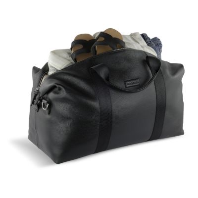 Сумка дорожная BUGATTI Elsa, чёрная, воловья кожа/полиэстер, 47х22х24 см-10