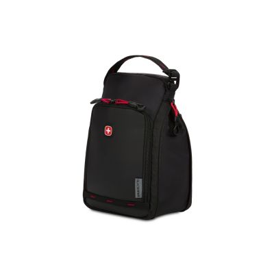 Термосумка для ланча SWISSGEAR, прорезиненный полиэстер 600D, черный/красный, 18x12x28 см, 4 л-0
