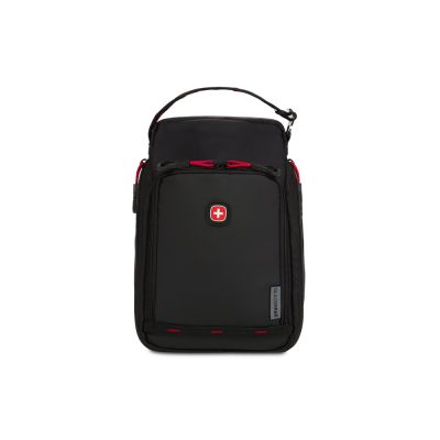 Термосумка для ланча SWISSGEAR, прорезиненный полиэстер 600D, черный/красный, 18x12x28 см, 4 л-2